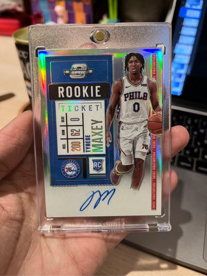 2020-21 Panini Contenders Optic Tyrese Maxey Silver Prizm Rookie Ticket RC Auto