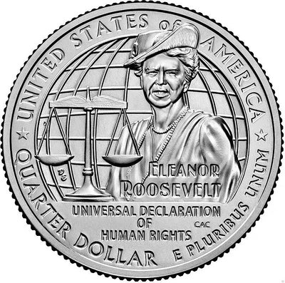 2023年 美國杰出女性系列25美分紀念硬幣 第8枚 埃莉諾·羅斯福 紀念幣 紀念鈔