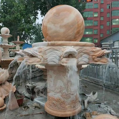 石雕噴泉風水球大型水缽歐式戶外庭院流水噴泉裝飾噴水池景觀擺件