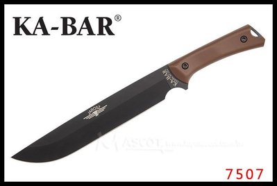 【原型軍品】全新 II KA-BAR X JAROSZ #7507 CHOPPA 森林狼砍刀1095高碳鋼 黑刃