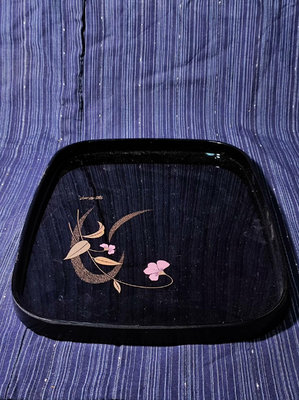 （二手）-日本回流 樹脂大漆金蒔繪方形大茶盤 年代老物 尺寸品相如圖 古玩 擺件 老物件【靜心隨緣】4722