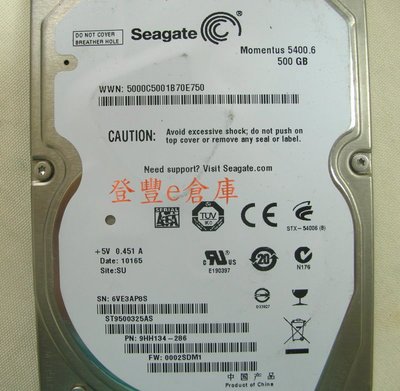 【登豐e倉庫】 YF146 Seagate ST9500325AS 500G SATA2 筆電硬碟