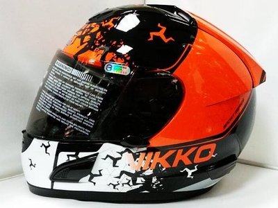 頭等大事 安全帽 NIKKO N805#2 彩繪 黑橘 全罩 全可拆內襯 單鏡 雙D扣 輕量化 最新款+送電鍍片+免運