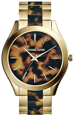 『Marc Jacobs旗艦店』美國代購 MK4284 Michael Kors 美式浪漫時尚不鏽鋼玳豹紋面盤腕錶｜10
