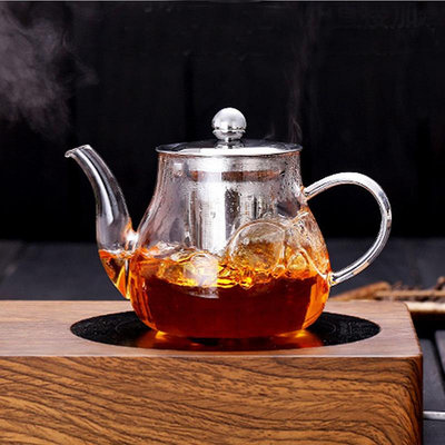 現貨高硼硅耐熱玻璃茶壺 不銹鋼過濾透明家用功夫茶具 加厚