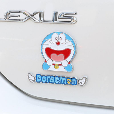 汽車哆啦A夢字母尾標個性卡通金屬車貼畫貼紙側標貼中網車標裝飾