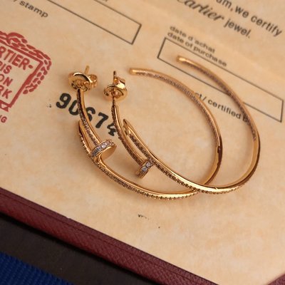 【少女館】新款CARTIER耳釘卡地亞JUST UN CLOU耳環首飾滿鑽釘子耳釘耳飾珠寶 飾品VH444