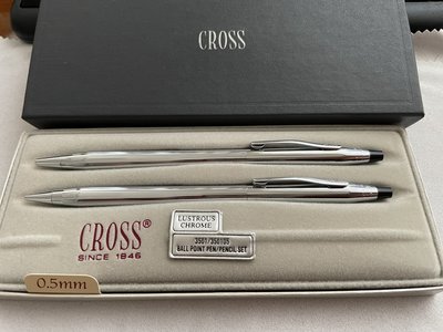 fyfy名牌精品未使用品CROSS高仕鍍亮鉻經典款原子筆+自動鉛筆套裝一起賣不分賣159  1元起標