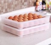 【雞蛋收納盒-24格-單層-PP-1個/組】大容量蛋盒 24格雞蛋收納盒塑膠保鮮盒冰箱帶蓋儲物-726004