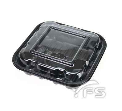 HK-204正方形四格餐盒 (便當盒/塑膠便當盒/外帶餐盒/沙拉/小菜/滷味/燴飯)