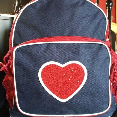 (((每個990))) 全新 ~ 美國 GYMBOREE 紅色亮片愛心 小學生書包 後背包
