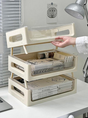 現貨:桌面收納盒書桌書本文具抽屜式置物架辦公室桌面文件雜物整理盒