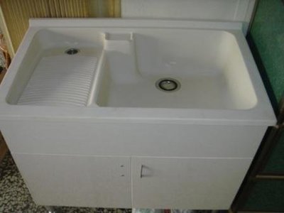 --villa時尚生活-- 新型 L-900四方型檯面式洗衣槽櫃組(台灣製造.非大陸製粗糙劣級品)