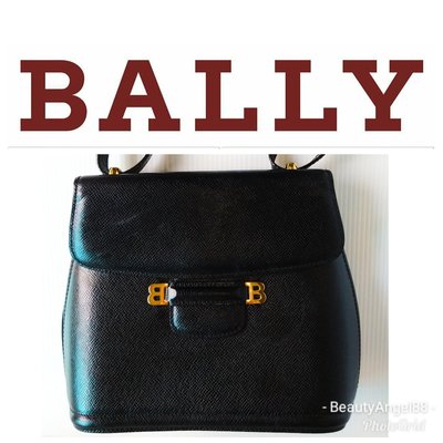 (售?)新 BALLY 貝利 雙B金Logo復古硬挺 二用包側背包 肩背包 腋下包手提絕版真品特價↘$789 1元起標