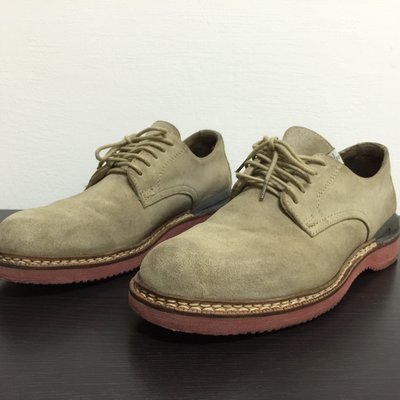 VISVIM PATRICIAN PLAIN TOE-FOLK SAND 短靴球鞋卡其色VIBRAM紅底US9