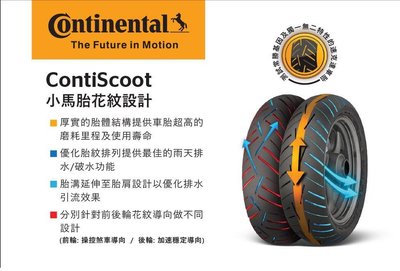 【大台南】歐多邁輪胎部 馬牌 小馬胎 CONTI SCOOT 140-70-15 安裝+氮氣+平衡+除臘 [工資另計]