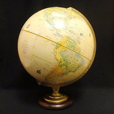 【二 三 事】美國製Replogle Globes Inc.古典造型12吋立體地形地球儀