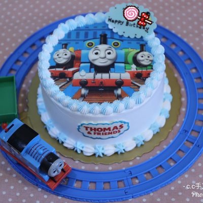 *CC手工蛋糕* - 湯瑪士小火車 六吋 含火車 造型蛋糕 生日蛋糕 (板橋中和，中和環球購物中心旁)