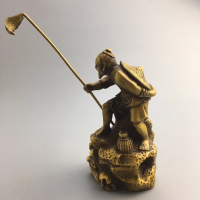 古都老物  純銅姜太公擺件 姜子牙神像 家居供奉裝飾工藝品擺件創意禮品