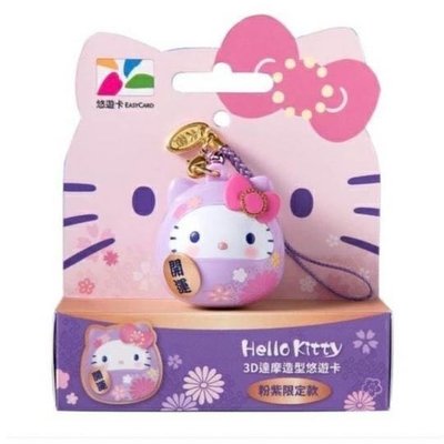 (財寶庫)7-11造型悠遊卡【Hello kitty 粉紫達摩 造型悠遊卡限量3D造型卡】請保握機會。值得典藏
