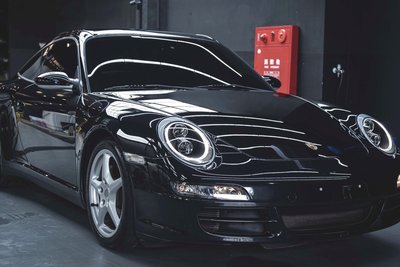 《※台灣之光※》保時捷 997 Carrera S TURBO 911 GT3 高品質 雙魚眼LED光條HID黑底大燈組