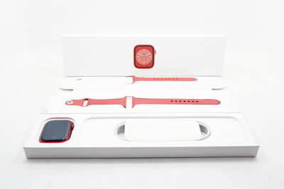 【台中青蘋果】Apple Watch Series 8 45mm 紅色鋁金屬 紅色運動錶帶 GPS #88111