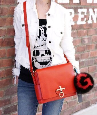 Givenchy 紀梵希 Obsedia Melanc calf handbag 大型小牛皮肩背包 紅 現貨
