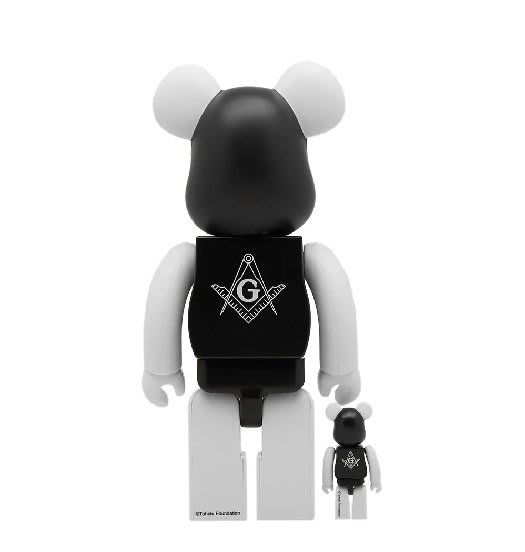 BEETLE BE@RBRICK FREEMASONRY FRAGMENT 共濟會黑白