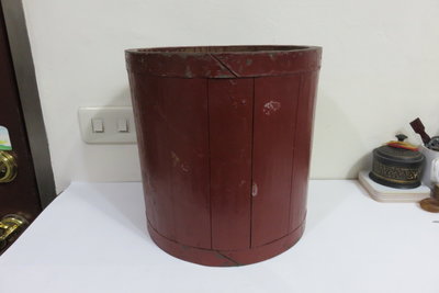 【讓藏】早期收藏幾十年前的老米斗,老木桶,檜木製,,約26.8*26.8*26.8