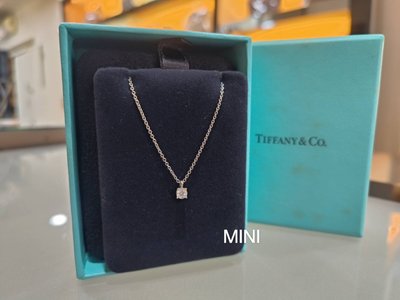 ::MINI名牌精品店::Tiffany&amp;Co. 0.19克拉鑽石925純銀項鍊.鎖骨鍊.9.9成新