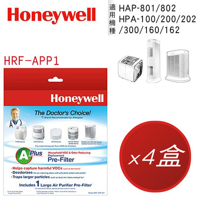 美國Honeywell CZ除臭濾網 HRFAPP104 (四盒) (適用Honeywell 多種機型)