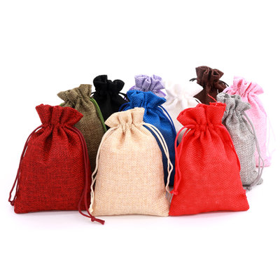【贈品禮品】B5086 彩色棉麻束口袋-小 包裝袋 抽繩袋棉布袋 咖啡豆袋米袋 端午節香包袋  驅紋中藥包 贈品禮品