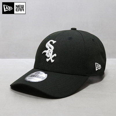 小Z代購#NewEra帽子韓國球員版硬頂大標Sox芝加哥MLB棒球帽潮牌帽黑色
