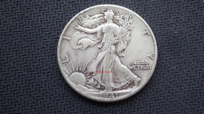 銀幣美國1941年行走女神50分 半美元銀幣 美洲錢幣