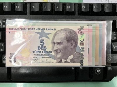 全新成套便宜紙鈔  2009年土耳其 (Turkey)  一套6張 所見即所得