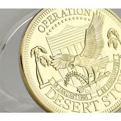 現貨熱銷-【紀念幣】美國榮耀紀念幣海軍陸戰隊紀念幣 軍迷硬幣沙漠風暴浮雕鷹金幣