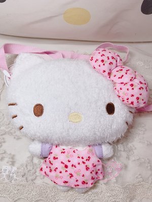 ♥小公主日本精品♥hello kitty凱蒂貓大頭造型立體蝴蝶結公仔2D斜背包斜背袋小包包 41093504