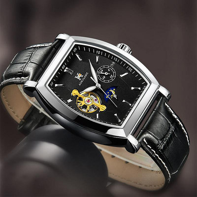 現貨男士手錶腕錶瑞士進口商務全自動機械錶奧古拉斯新款爆賣夜光皮錶男士手錶防水
