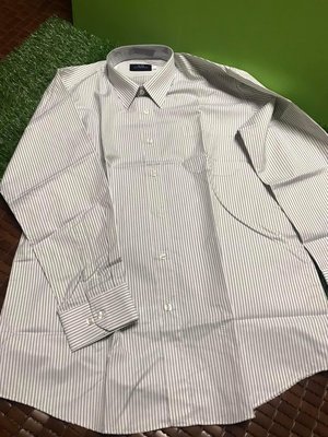 全新 JYI PIN 極品名店 17號 台灣製 商務 紳士 3.灰直條紋長袖襯衫