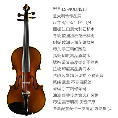 樂器高檔純手工小提琴 專業考級 老師演奏獨奏舞臺提琴 音色渾厚靈敏