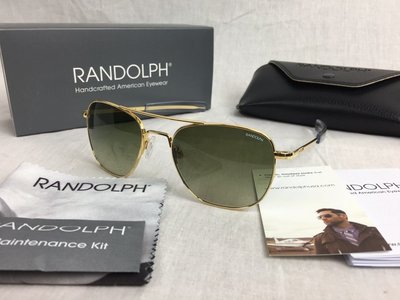 正品 RANDOLPH ENGINEERING AVIATOR 23k GOLD 55mm AF5160 太陽眼鏡 九成五新
