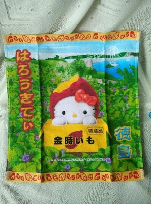 奶嘴小舖 購於日本變裝地瓜HELLO KITTY德島限定圖案日本製小毛巾方巾