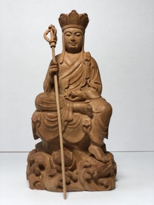 【善緣】「3」印度老山檀香木精雕 - 地藏王菩薩