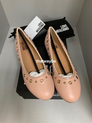 thatwaybe 出清全新正品 moschino 甜美卯釘平底包鞋 娃娃鞋 35