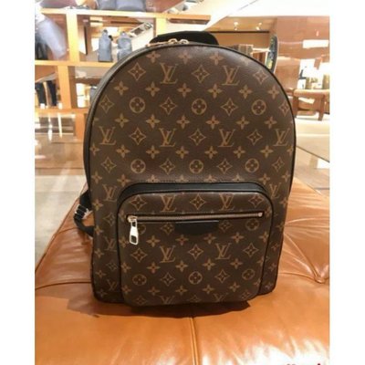 【二手正品】Louis Vuitton LV M41530 JOSH 經典花紋皮革拼接後背包 有現貨