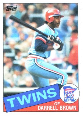 中華職棒第一位轉隊前大聯盟球員~1985 Topps Darrell Brown 兄弟布朗、味全勃朗大聯盟新人卡 RC