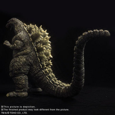 八田元氣小棧: 日版全新 X-PLUS Godzilla (1993) 東寶30cm 哥吉拉 金粉哥 少限 運輸箱