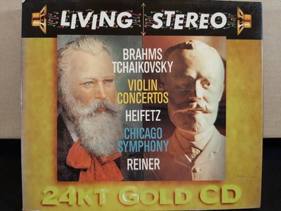 古典音樂cd唱片Heifetz,Reiner,Brahms&Tchaikovsky-V.c,海飛茲小提琴，萊納指揮芝加哥交響樂團。金CD和XRCD各一。