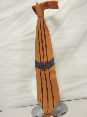 精品大師-ROBERTA DI CAMERINO-義大利純手工印染製作真絲領帶/市價4000-極新真品