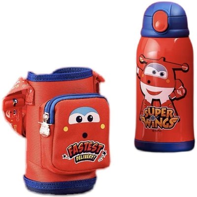 迪士尼超級飛俠樂迪帶杯套雙蓋316內旦兒童保溫帶吸管兩用防摔壺~特價正品促銷
